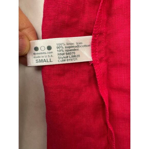 100% Linen Flared Pants Women's Mid Rise Flared Wide Leg Summer Boho Red Small - Picture 7 of 9